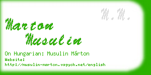 marton musulin business card